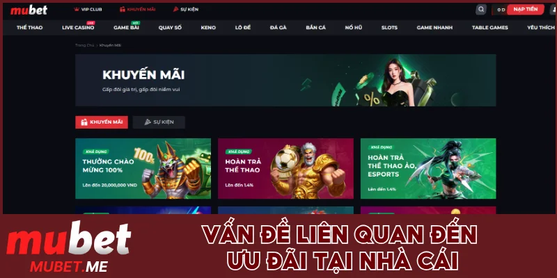 Vấn đề liên quan đến ưu đãi tại nhà cái